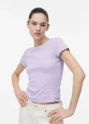 Ribbed modal T-shirt - Purple