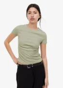 Ribbed modal T-shirt - Light Green